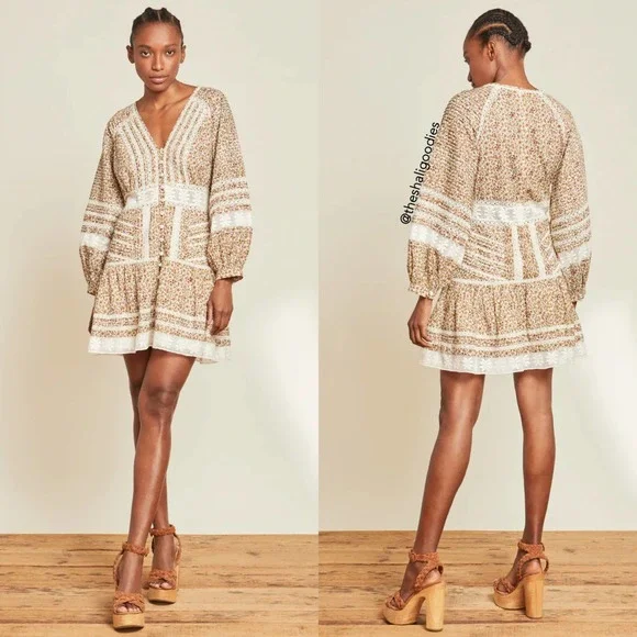 VERONICA  BEARD Addilyn Dress Floral Lace Trim Mini - Picture 4 of 10